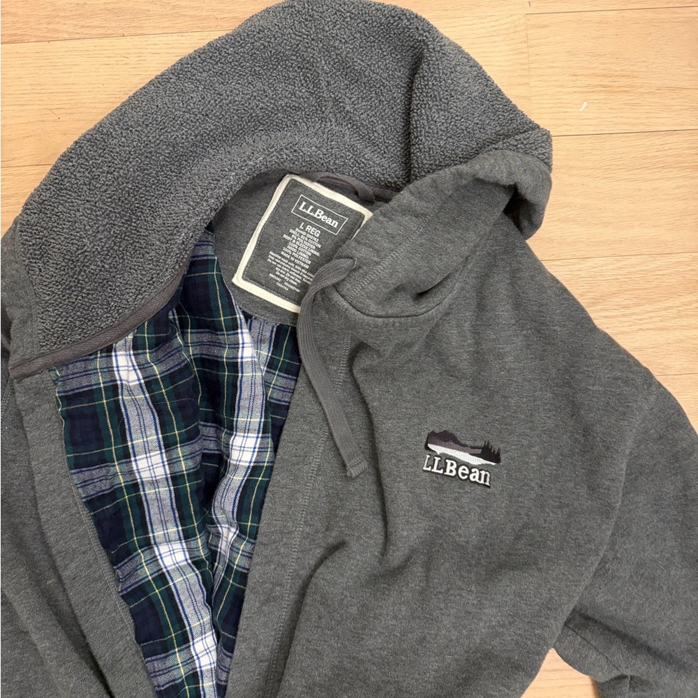 L.L.Bean Hooded Flannel-Lined Fleece Robe 🌲